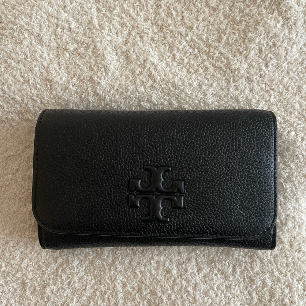 Tory Burch Women's Thea Flat Wallet Crossbody Black